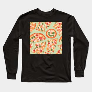 Pizza Pattern Long Sleeve T-Shirt